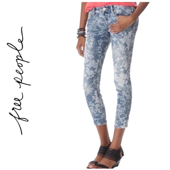 Free People Denim - Free People Hawaiian Floral Print Skinny Jeans 006